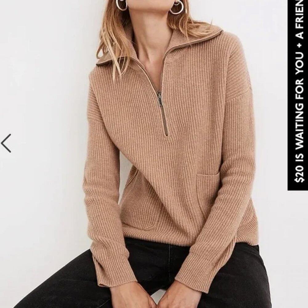 Madewell Glenbrook Merino Half-zip Pullover Sweater size XS